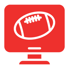 i8 Red screen with football icon displayed.